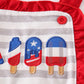 Patriotic popsicle applique stripe girl bubble