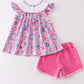 Floral print I love MAMA girl set