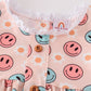 Smile face print girl set