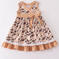 Brown cow print girl dress