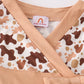 Brown cow print girl dress