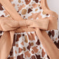 Brown cow print girl dress