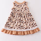 Brown cow print girl dress