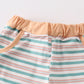 Green stripe boy shorts set