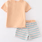 Green stripe boy shorts set