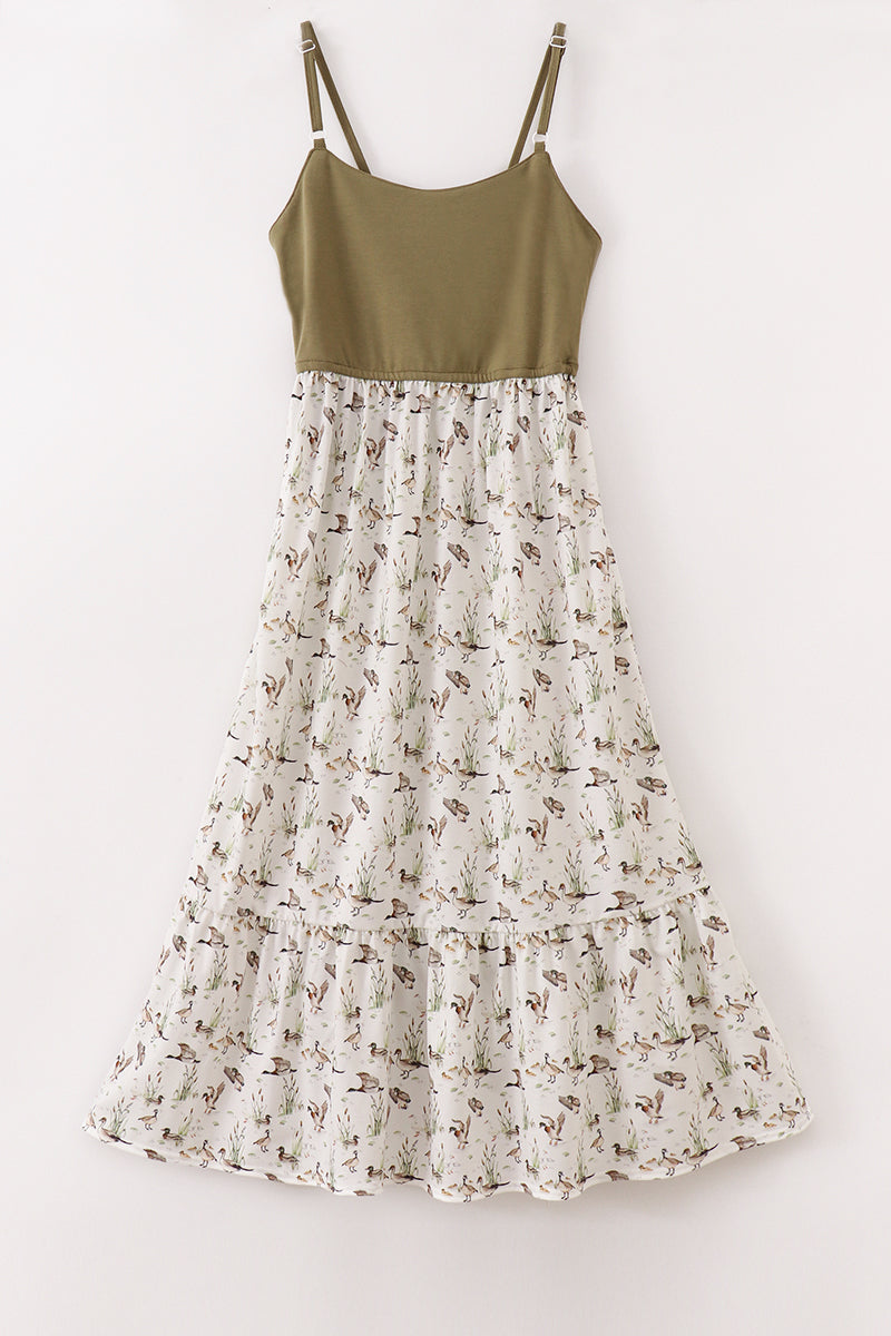 Sage duck mom dress