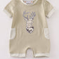 Camouflage deer applique boy romper