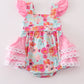 Pink floral ruffle girl bubble