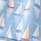 Blue sailboat embroidery girl set