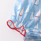 Blue sailboat embroidery bubble