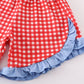 Red plaid lobster applique girl set