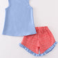 Red plaid lobster applique girl set