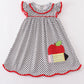 Red pencil applique dress