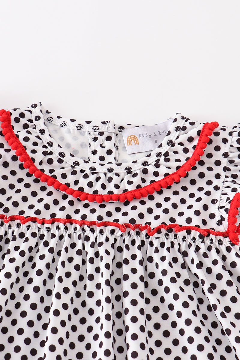 Red pencil applique dress