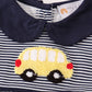 Navy bus french knot dress