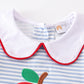 Blue stripe apple applique girl set