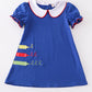 Blue crayon embroidery dress