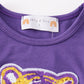 Purple gold LSU tiger sequin laser skort set