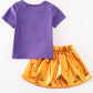 Purple gold LSU tiger sequin laser skort set