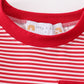 Red stripe football embroidery top