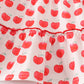 Red apple print tiered dress