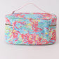 Green floral makeup bag