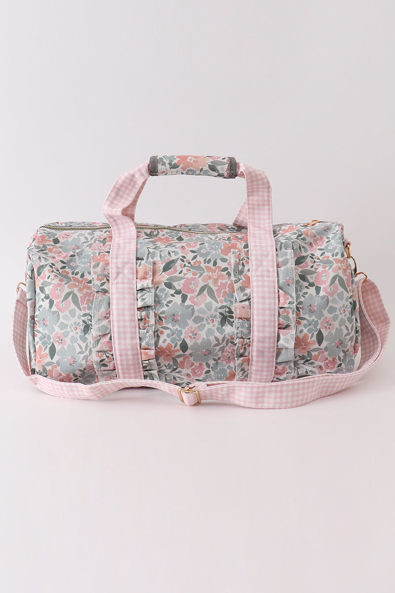 Pink floral travel bag