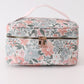 Pink floral makeup bag