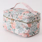 Pink floral makeup bag