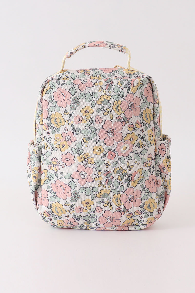 Yellow floral lunch bag