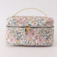 Yellow floral makeup bag