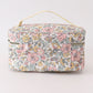 Yellow floral makeup bag