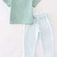 Green gingham boy pants set