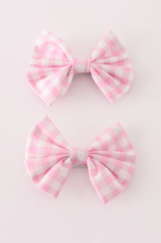 Pink piggie hair bow