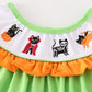 Green halloween cat embroidery dress