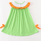 Green halloween cat embroidery dress