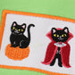 Green halloween cat embroidery boy set