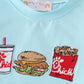 Red stripe chick fil a embroidery boy pants set