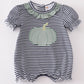 Sage pumpkin applique stripe girl romper