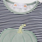 Sage pumpkin applique stripe girl set