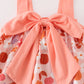 Pumpkin floral print bow dress