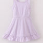 Purple active sporty ruffle tennis dress