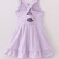 Purple active sporty ruffle tennis dress