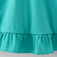 Green active sporty ruffle tennis dress