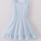 Blue active sporty ruffle tennis dress