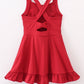 Wine active sporty ruffle tennis dress