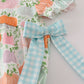 Pumpkin print ruffle girl bubble