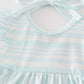 Blue stripe ruffle baby bloomer set