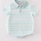 Blue stripe ruffle boy bubble