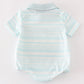 Blue stripe ruffle boy bubble